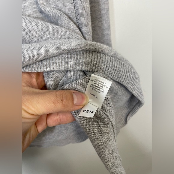 Garnet Hill Boxy Pointelle-Detail Pullover in Gray Sz M Linen Organic Cotton - Picture 6 of 8